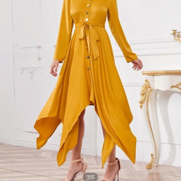COPY - Asymmetrical Hem Line Mustard/Gold Size 8/10 (L) - Picture 10 of 10